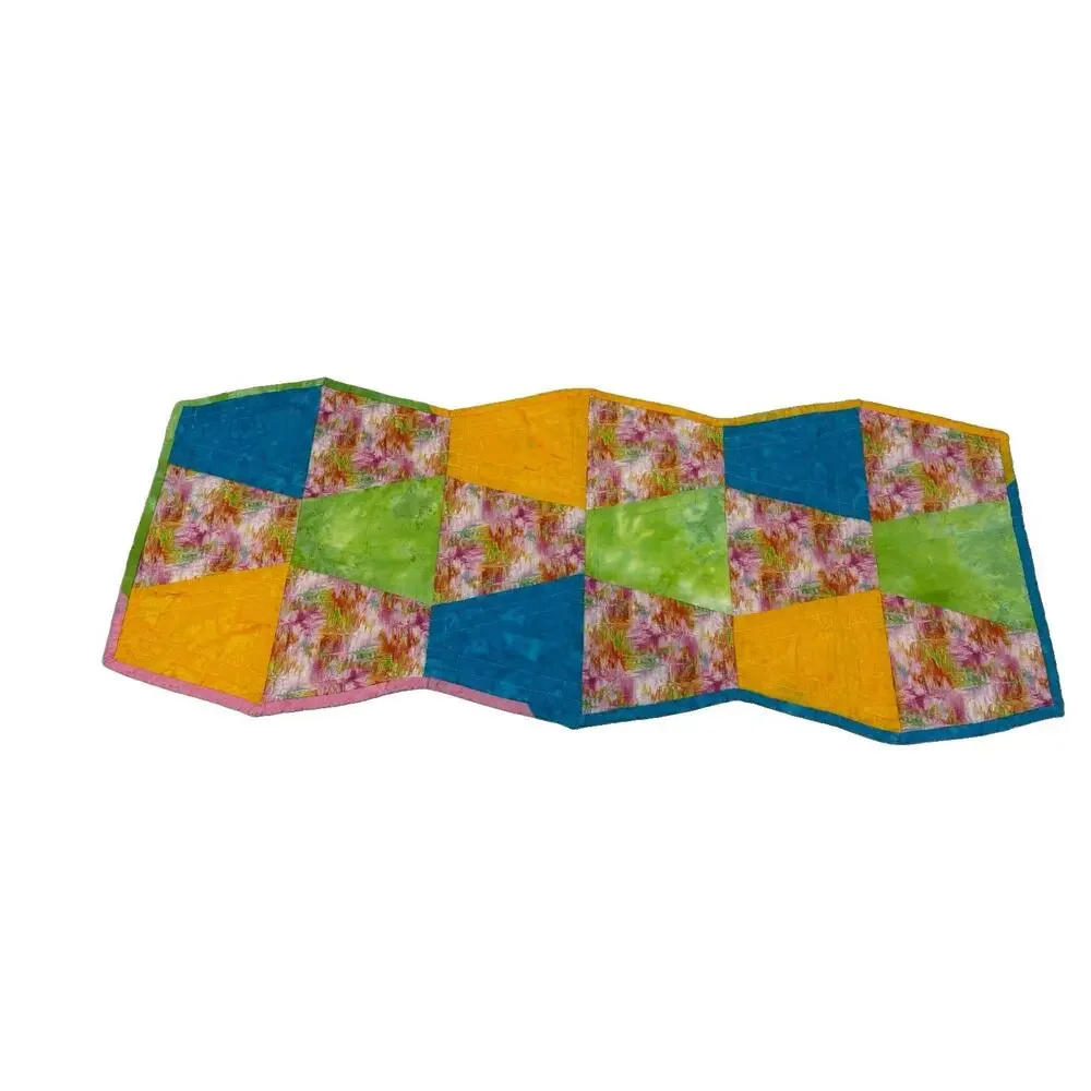 Handmade/ Quilted Mulitcolor And Pattern Set Of 4 Placemats W/ Matching Runner